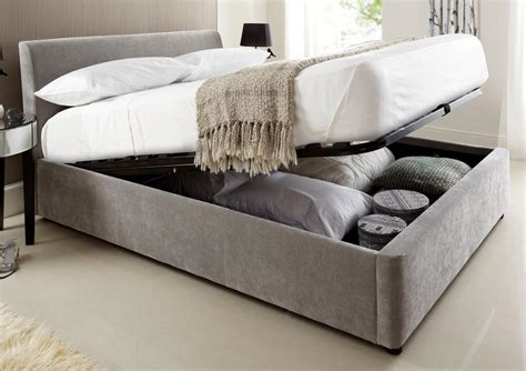 Serenity Upholstered Ottoman Storage Bed Steel Grey King Size Bed