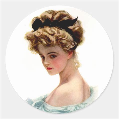 Vintage Victorian Lady Stickers Seals Zazzle