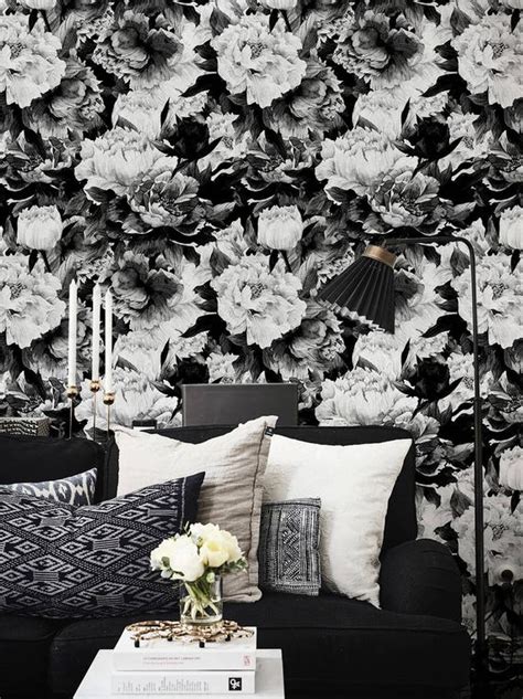 Dark Floral Removable Wallpaper Vintage Nursery Peonies Wall - Etsy