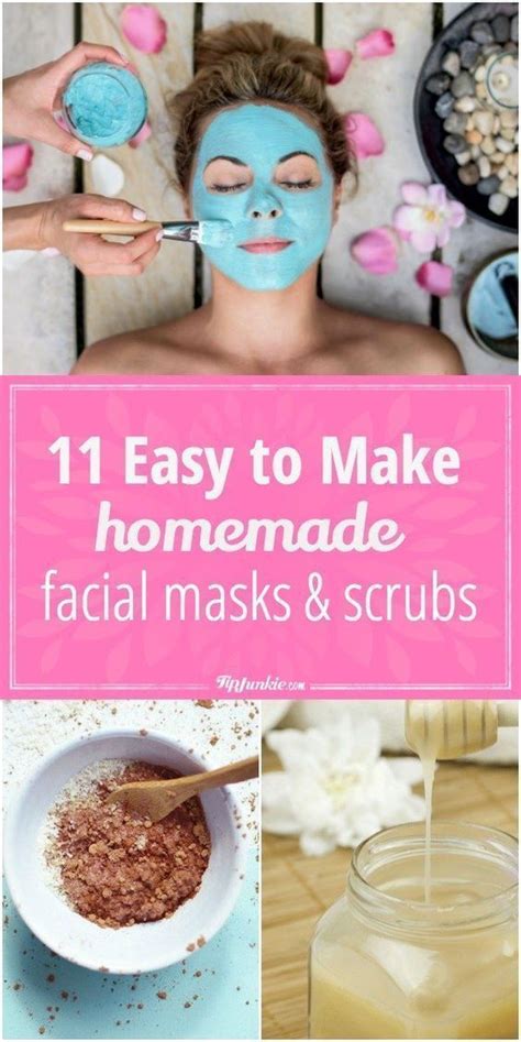 11 Easy To Make Homemade Facial Masks And Scrubs Homemade Face Mask Recipes Homemade Facial