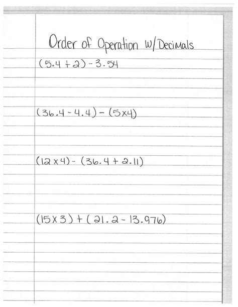 Order Of Operations With Decimals Online Exercise For Live