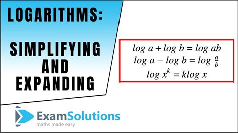 Logarithms Simplifying And Expanding Examsolutions Youtube