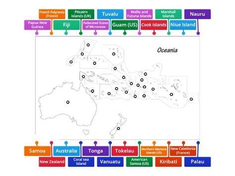 Oceania Labelled Diagram