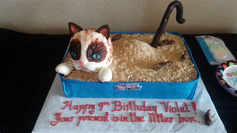 Grumpy Cat Themed Birthday Cake - Edible and Custom