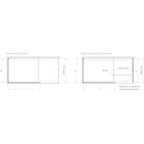 Lakes Coastline Marseilles Walk In Enclosure 750mm Shower Panel With