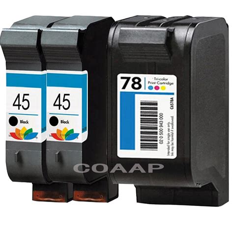 3 pack Refilled hp 45 78 Ink Cartridges For Compatible HP Deskjet 930c ...