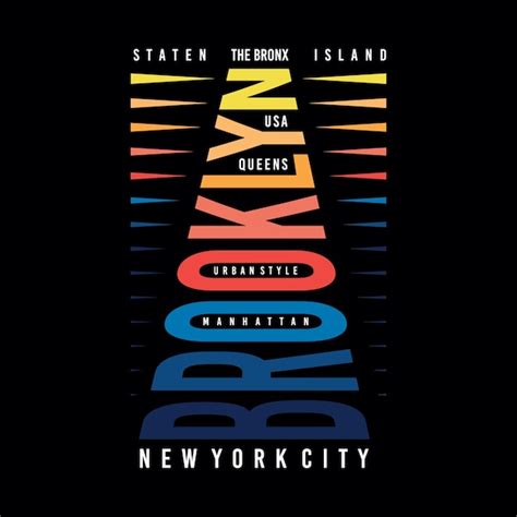 Brooklyn Nova York A Ilustra O Vetorial De Camiseta De Design De