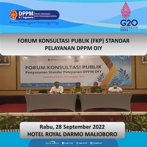 Forum Konsultasi Publik Fkp Penyusunan Standar Pelayanan Dppm Diy