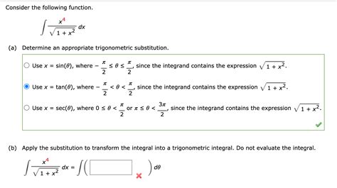 Solved Consider The Following Function Int Frac X