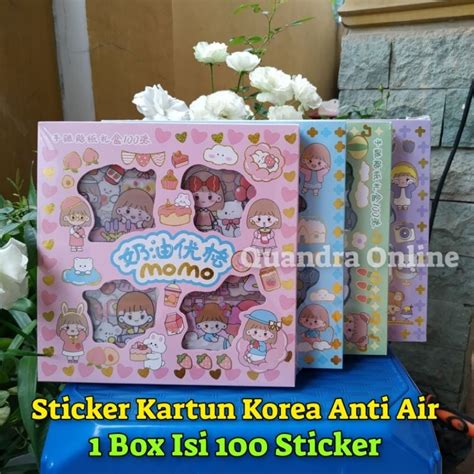 Jual 100 Lembar Sticker Momo 2D Kartun Waterproof Transparant Stiker 1