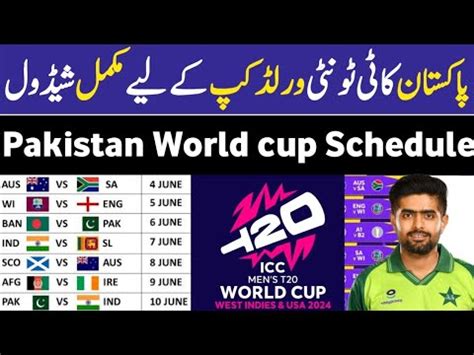 Pakistan Matches Schedule In T World Cup Matches Timetable Schedule