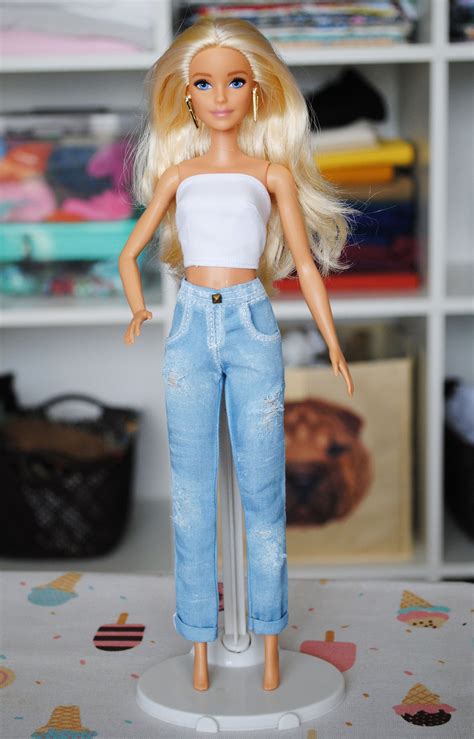 Barbie Muñeca Jeans Pantalones Para Barbie Mtm Curvy Etsy