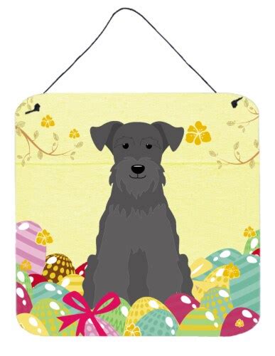 Easter Eggs Miniature Schnauzer Black Wall Or Door Hanging Prints