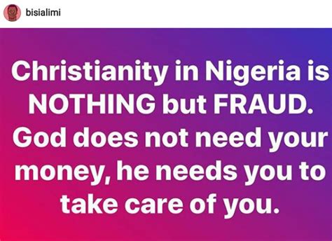 Christianity In Nigeria Is Nothing But Fraud Gay Right Activist Bisi