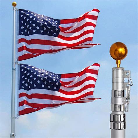Amazon.com : charaHOME 20FT Telescopic Flag Pole Free 3'x5' American