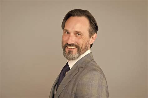 Premium Photo Man Handsome Mature Bearded Face Wearing Suit Smiling Person Concept