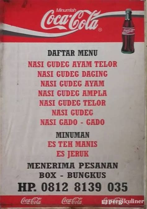 Selalu Diperbarui Menu Gudeg Yogya Bu Noto Ciracas