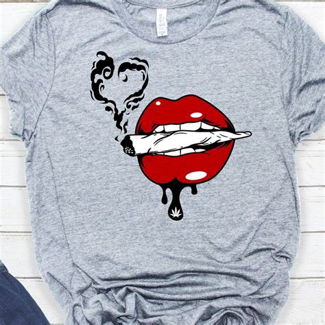 Sexy Red Lips Smoking Joint Svg File Smoking Cannabis Joint Etsy