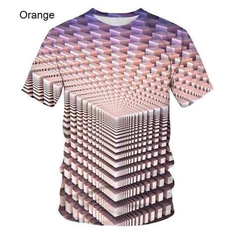 2023 Newest Fashion Rainbow 3d Printing T Shirt Vertigo Hypnotic Vortex Funny Short Sleeve