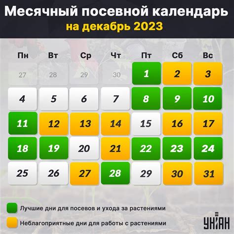 Лунный посевной календарь на декабрь 2023 по дням — УНИАН