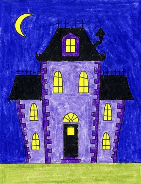 How to Draw an Easy Haunted House · Art Projects for Kids