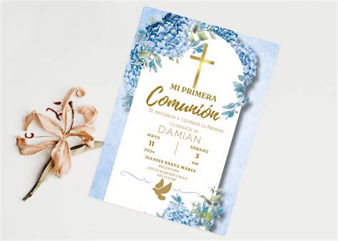 Editable First Communion Invitation Personalized Spanish Holy Communion