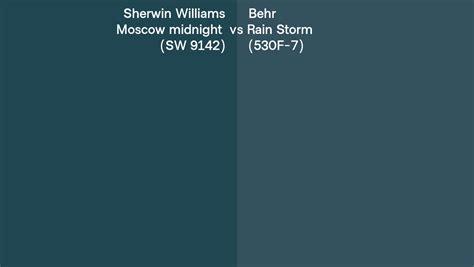 Sherwin Williams Moscow Midnight SW 9142 Vs Behr Rain Storm 530F 7