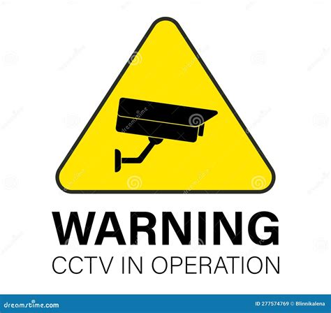 The Camera Icon In Yellow Triangle Sign Warning Cctv Is Operation