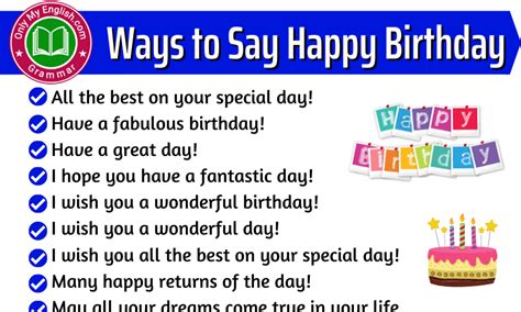 Different Ways To Say Happy Birthday Onlymyenglish