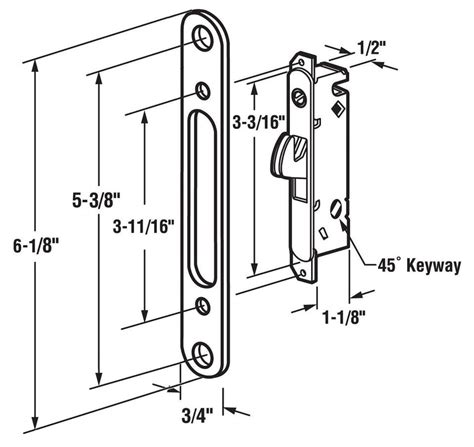 Replacement Sliding Glass Patio Door Mortise Lock And Keeper Kit — Countryside Locks