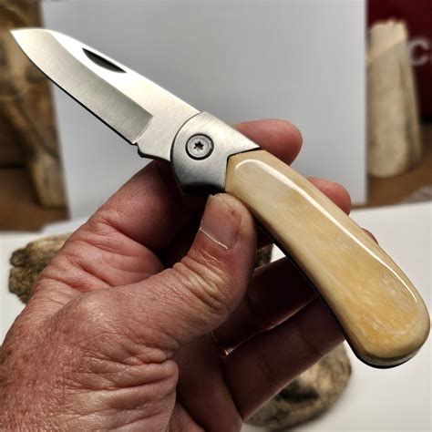 Woolly Mammoth Ivory Wolverine Pocket Knife Iceage Treasures