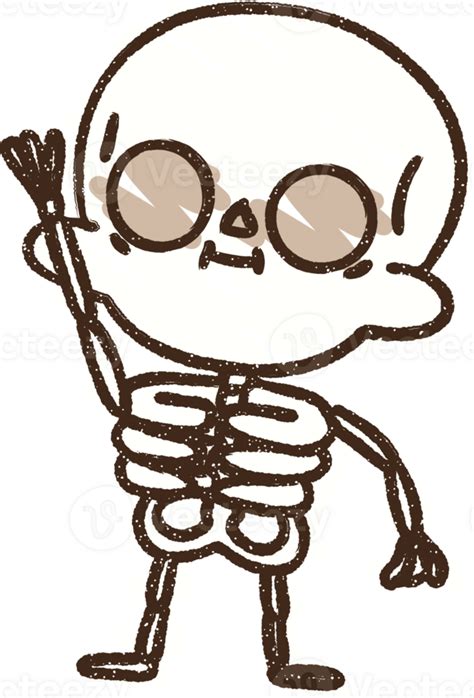 Waving Skeleton Chalk Drawing 45209159 Png