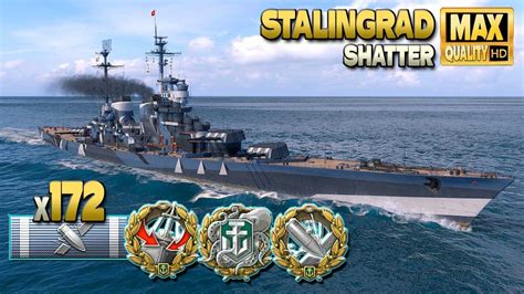 Cruiser Stalingrad Last Hope On Map Shatter World Of Warships Youtube