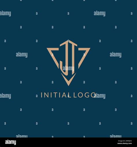 Jt Logo Initials Triangle Shape Style Creative Logo Design Vector