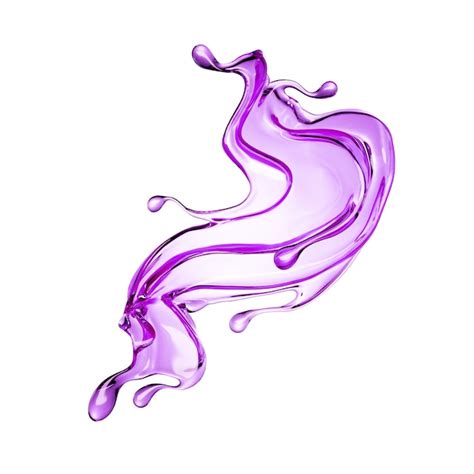 Premium Photo Splash Of Clear Violet Liquid D Illustration