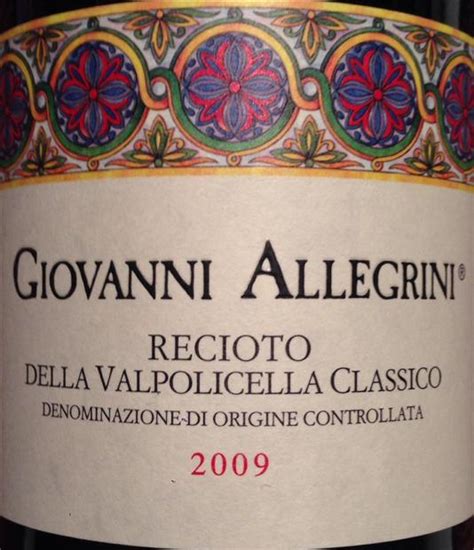 2009 Allegrini Recioto Della Valpolicella Classico Giovanni Allegrini