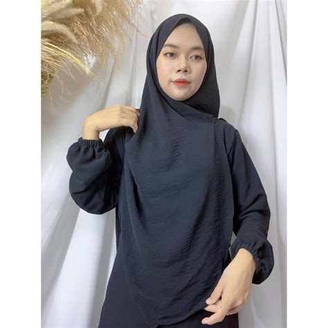 Jual Pashmina Crinkle Airflow Hijab Pashmina Instan Oval Pashmina