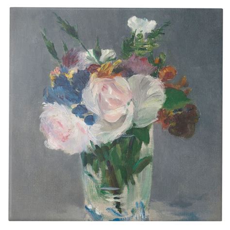 A Painting Of Flowers In A Glass Vase