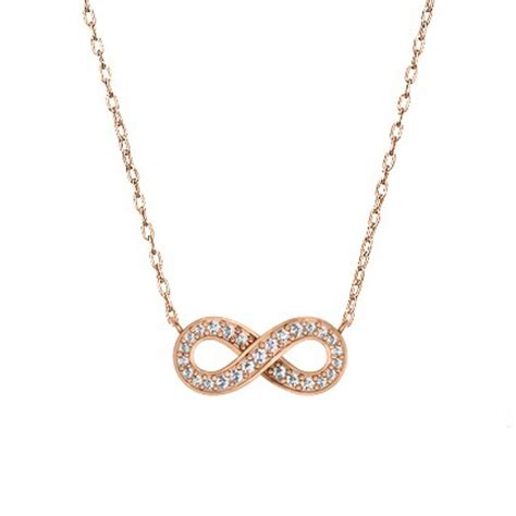 Pavé Diamond Infinity Pendant 14k Rose Gold Infinity Pendant