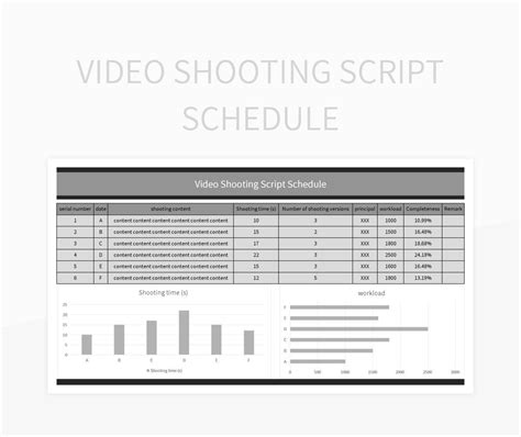 Video Shooting Script Schedule Excel Template And Google Sheets File