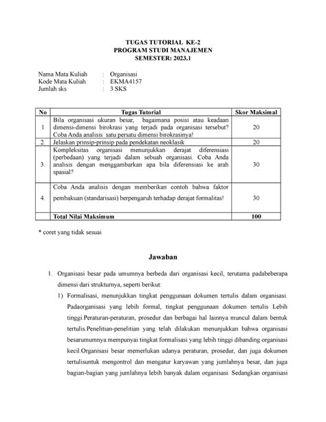 Tugas Read This Tugas Tutorial Ke Program Studi Manajemen