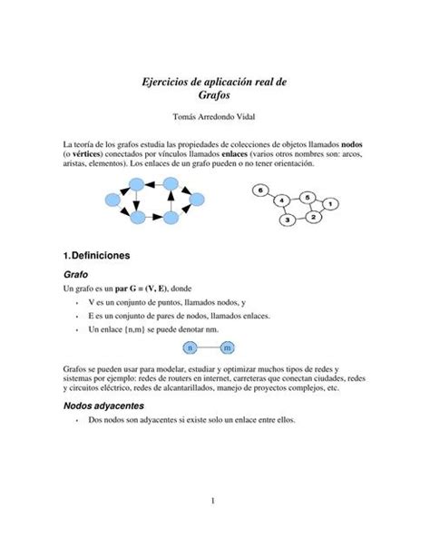 Ejercicios de Aplicación Real de Grafos Todo Cálculo uDocz