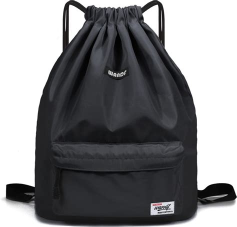 wandf drawstring backpack durable nylon sackpack lightweight gym bag