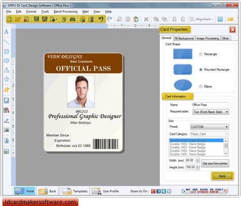 ID Card Maker Software Employee Visitor Student Identification Cards