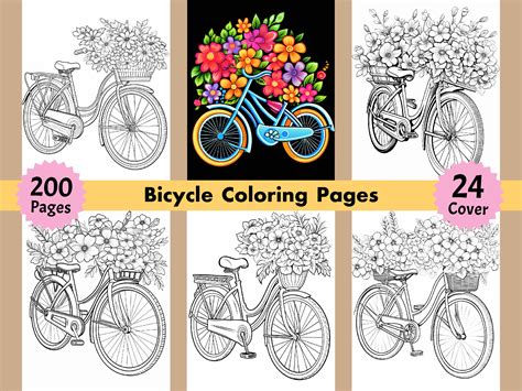 200 Bicycle Coloring Pages for Adults Graphic by WinSum Art · Creative ...