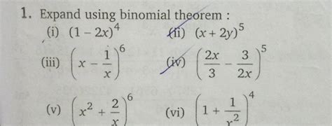 Expand Using Binomial Theorem Filo