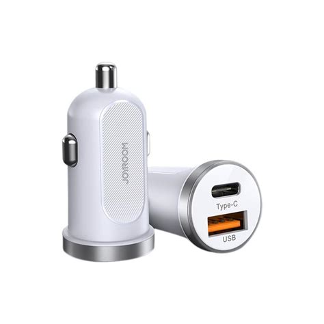 Joyroom C A W Mini Pd Qc Dual Port Smart Car Charger White