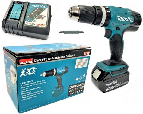 Шуруповерт аккумуляторный с ударным режимом Makita DHP453RFX8 – низкие ...