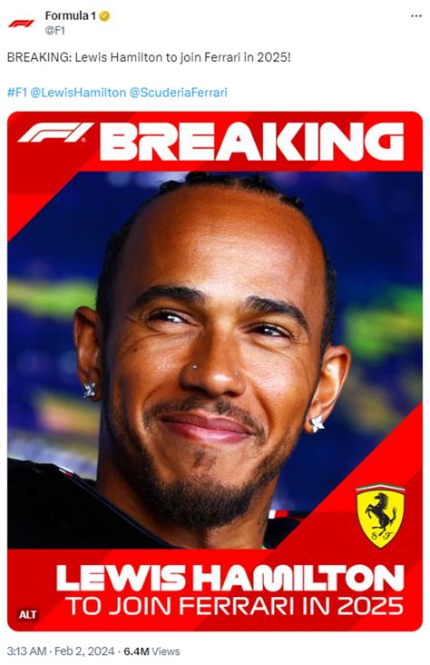 Lewis Hamilton Set For Shock Switch From Mercedes To Ferrari In Cgtn