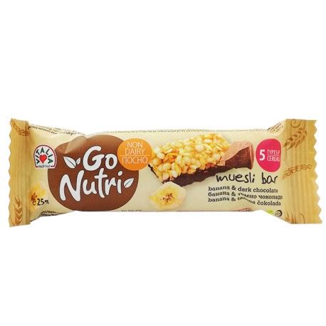 Мюсли бар с банан и тъмен шоколад, Go Nutri, 25 гр.